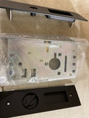 Emtek 2155US19 Narrow Modern Rectangular 7-1/4" Tall Privacy Pocket Door Lock - Flat Black