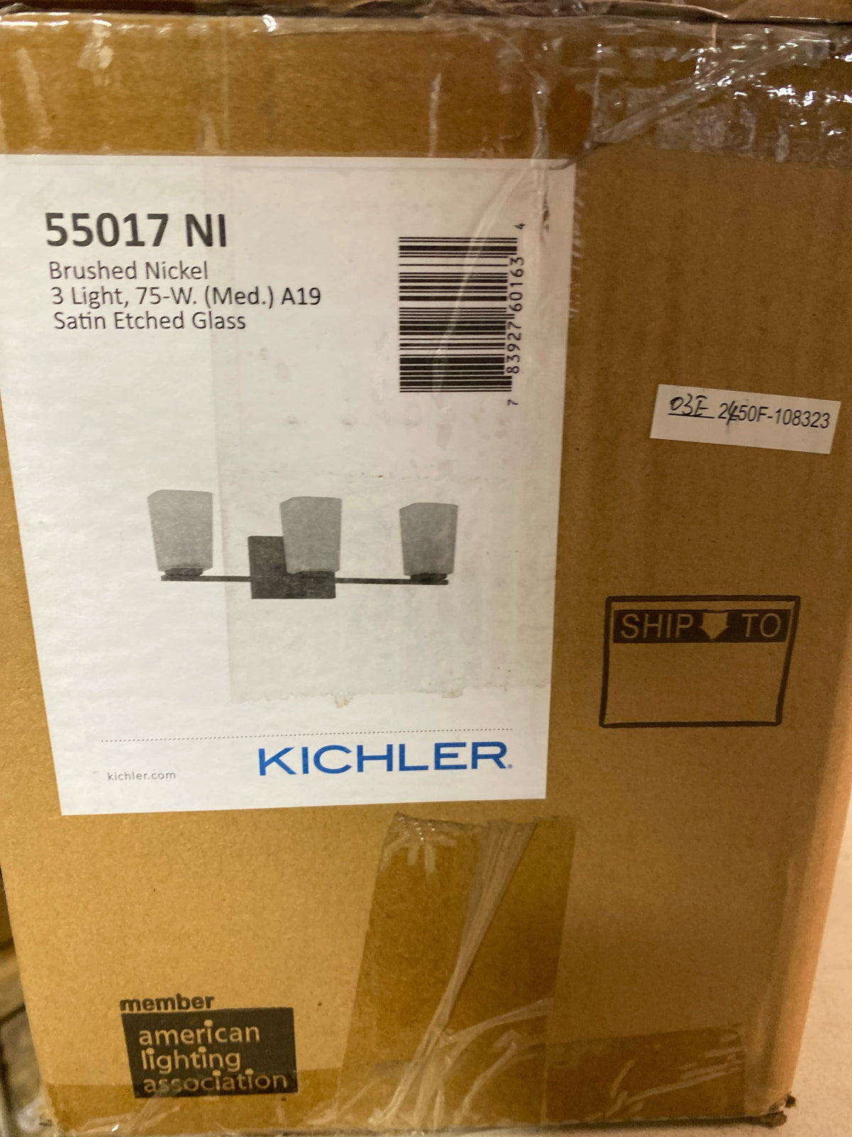 Kichler Roehm 3-Light Bathroom Vanity Light, Brushed Nickel
