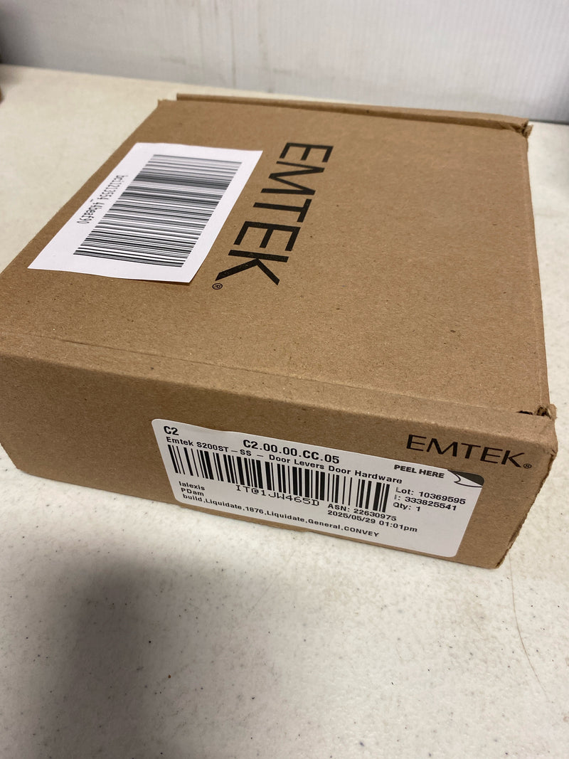 Emtek S200ST-SS Stuttgart Stainless Steel Privacy Door Lever Set - Brushed Stainless Steel