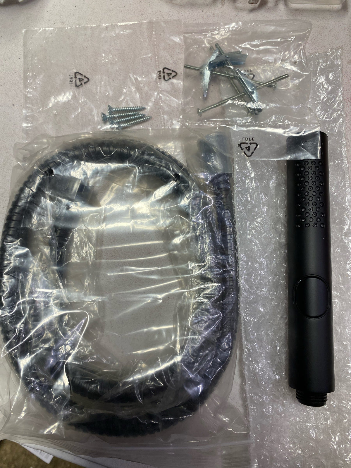 Pfister HSK-70SHWB Modern Round Retrofit Shower with Hand Shower, Slide Bar, Shower Arm, and Hose - Matte Black