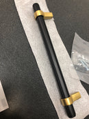 Belwith Keeler B077051-MBBGB Sinclaire 6-5/16" Center to Center Ridged Bar Cabinet Handle / Drawer Bar Pull - Matte Black / Brushed Golden Brass