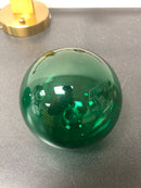 Oukaning HG-HJWJL-5207 3-Light Postmodern Creative Personality Gold Metal Globe Wall Sconce Bedside Lampwith Green bubble Glass Shade