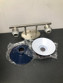 Hampton bay HD-8002 CB-BN Glenhurst 2-Light Cobalt and Brushed Nickel Industrial Farmhouse Bathroom Vanity Light Fixture with Metal Shades