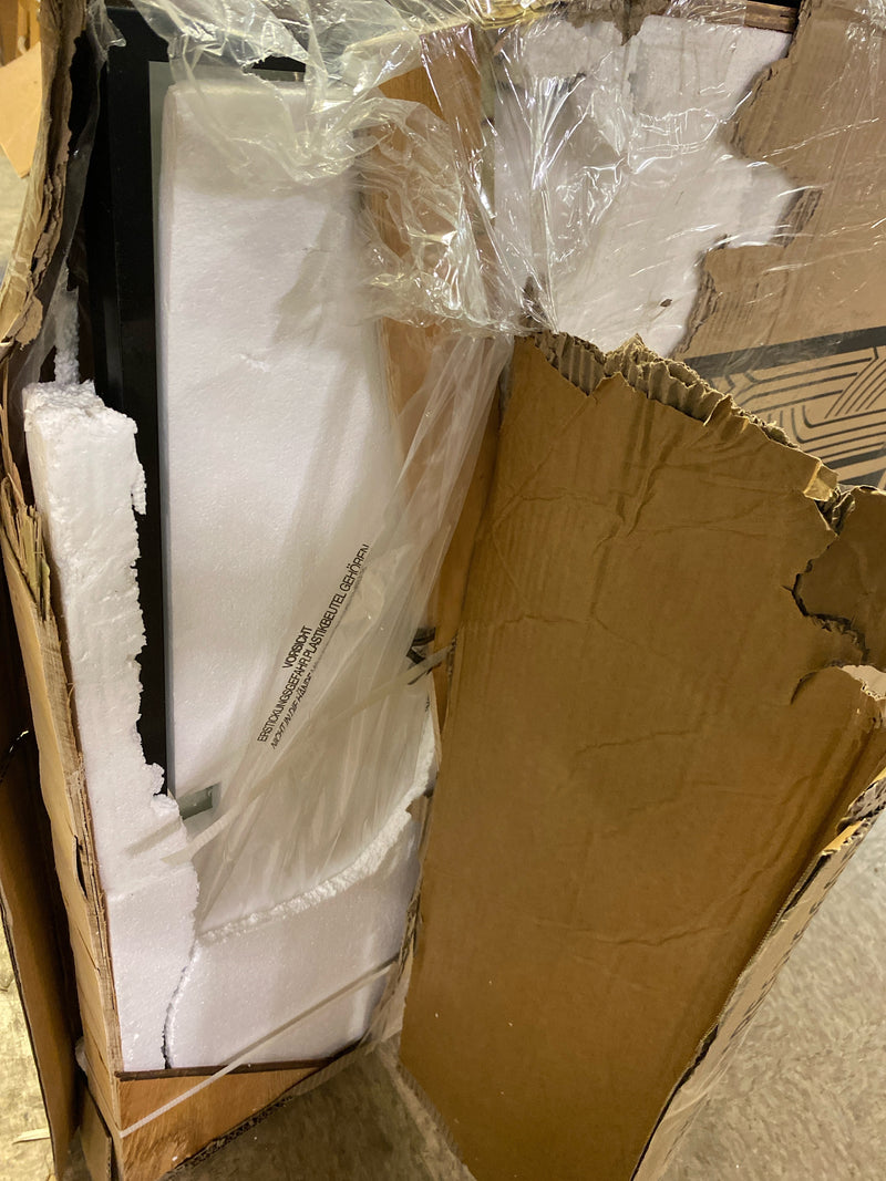 Elegant Lighting MRE63660BK Pier 60" W x 36" H Modern Rectangular Aluminum Framed Bathroom Wall Mirror with LED Lighting - Black