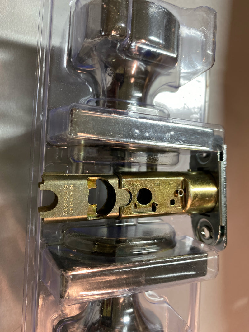 Kwikset 730PSKSQT-26D Pismo Knob with Square Rose Privacy Lock with 6AL Latch and RCS Strike Satin Chrome Finish