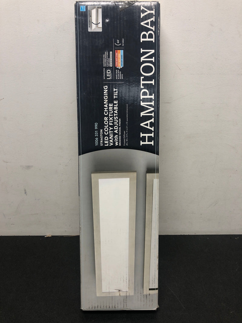 Hampton bay 59061-SN Straston 24 in. 1-Light Brush Nickel LED Adjustable Bathroom Vanity Light