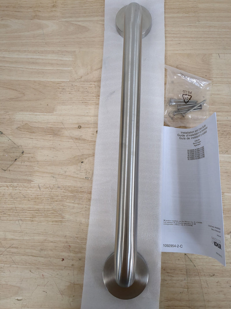 Kohler K-14561-BS Contemporary 18 Inch Bathroom Grab Bar Brushed Stainless Steel