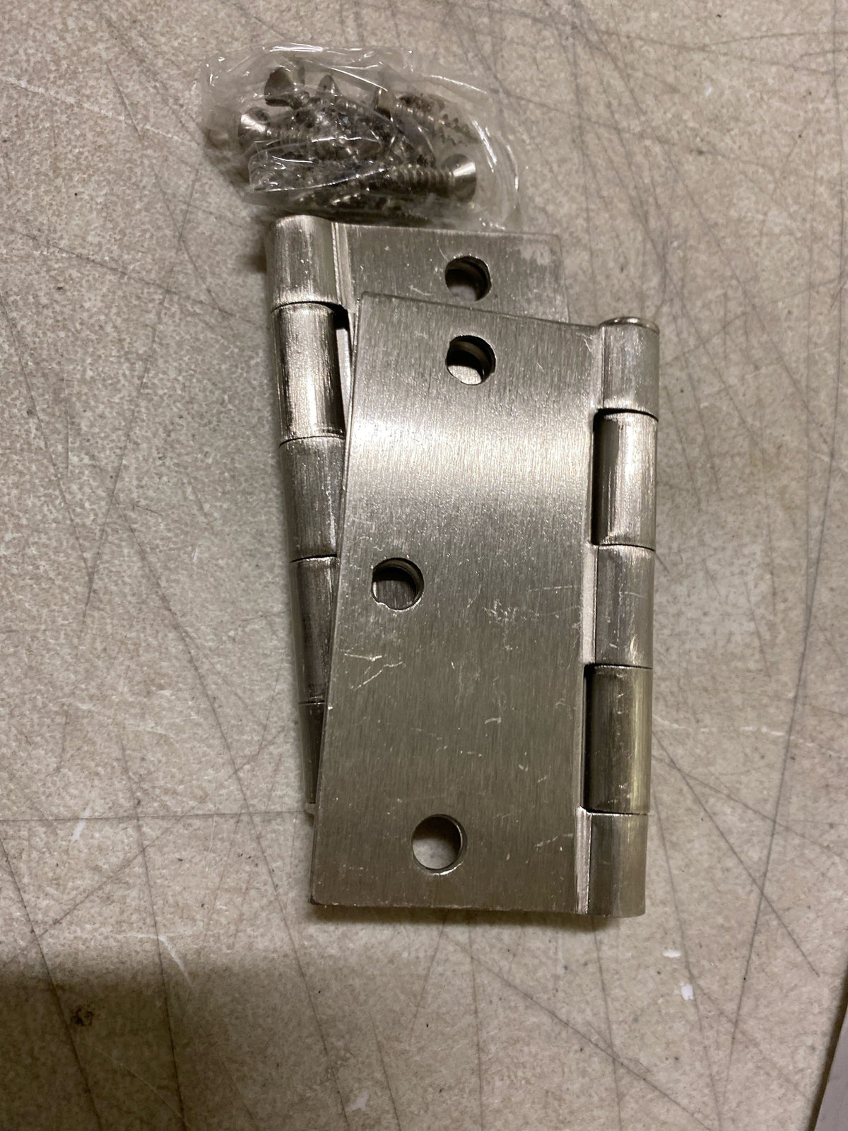 Deltana S35U15-R 3-1/2 x 3-1/2 Plain Bearing Square Corner Full Mortise Hinge - Pair - Satin Nickel