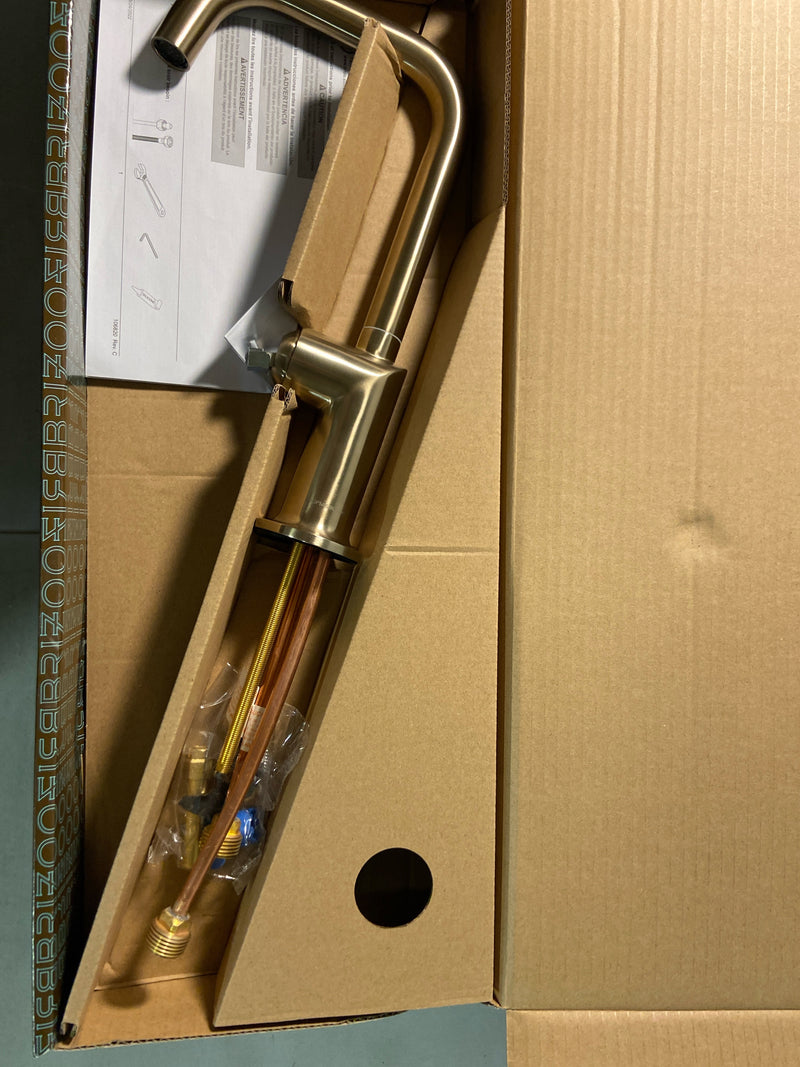 Brizo 61065LF-GLLHP Odin 1.8 GPM Single Hole Bar Faucet with Square Spout - Less Handle - Luxe Gold