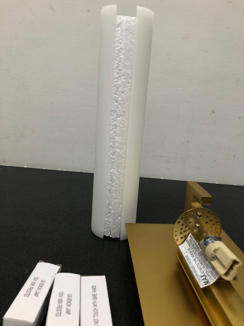 Kovacs P5040-248 Tube 2 Light 4-3/4" Wide Bathroom Sconce with Etched Opal Shade and Bulbs Included - Honey Gold