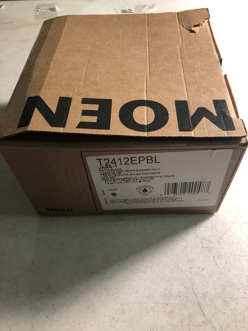 Moen T2412EPBL Jase Shower Only Trim Package with 1.75 GPM Multi Function Shower Head - Matte Black