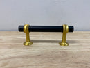 Belwith Keeler B077522-MBBGB Ostia 3 Inch (76 mm) Center to Center Industrial Pub / Bar Style Cabinet Handle / Drawer Pull - Matte Black and Brushed Golden Brass
