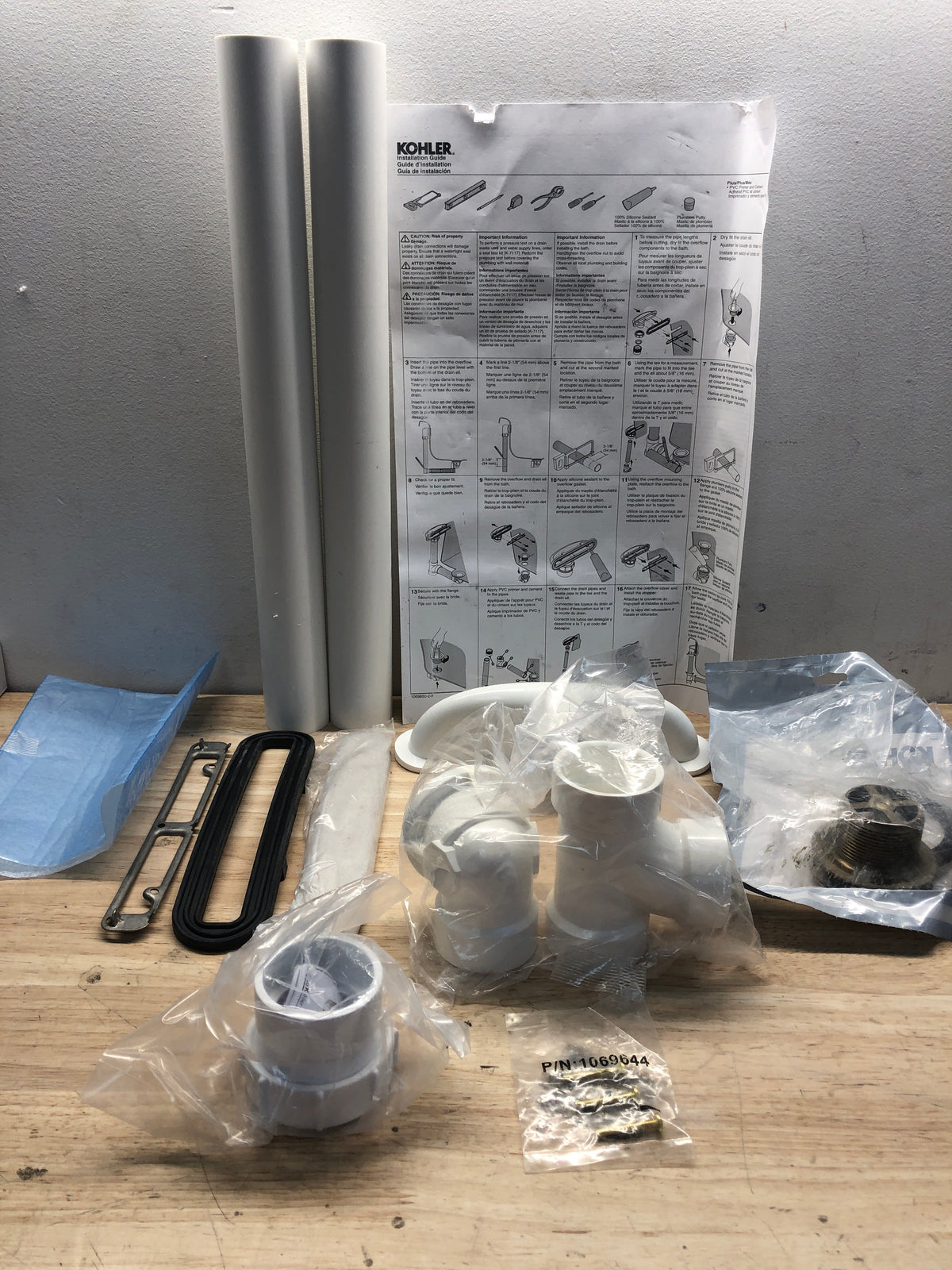 Kohler K-7272-BL Clearflo 1-1/2" Tub Drain Kit - with Overflow - Matte Black