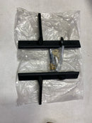 Emtek 1451US19 Sandcast Bronze Door Configuration 4 Keyed Entry Multi Point Narrow Trim Lever Set with American Cylinder Above Handle - Flat Black