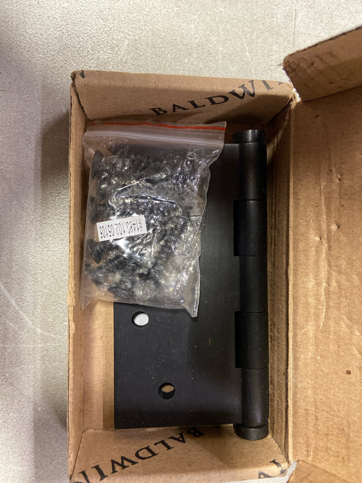 Baldwin 1040102INRP 4" x 4" Solid Brass Square Corner Plain Bearing Mortise Hinge - Single Hinge - Oil Rubbed Bronze