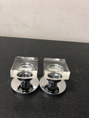 Emtek 505MSCUS26 Modern Square Reversible Non-Turning Two-Sided Dummy Door Knob Set from the Crystal Collection - Polished Chrome