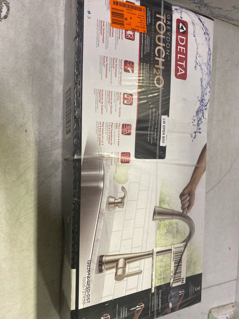 Delta 19826TZ-SPSD-DST Greydon Touch2O Single Handle Pull Down Sprayer Kitchen Faucet with ShieldSpray Technology in SpotShield Stainless Steel