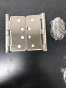 Deltana S44R4HDN15 4" x 4" Plain Bearing 1/4" Radius Corners Mortise Hinge - Pair - Satin Nickel