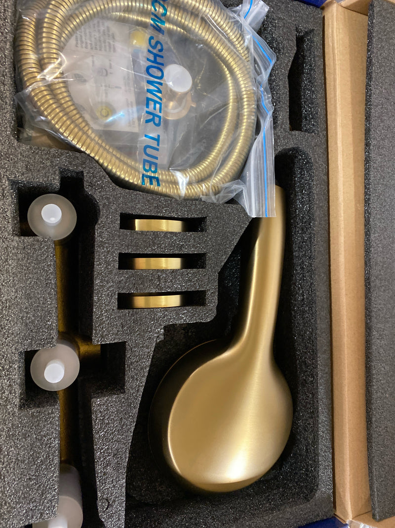 Fapully FAD-HS0178NG-1 Triple Handle 3-Spray Tub and Shower Faucet, 7 Functions Shower, 2.5 GPM with Drip Free in. Brushed Gold Valve Included