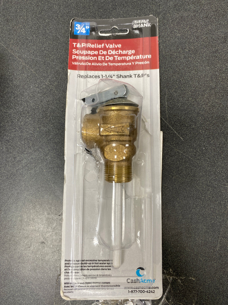 Cash acme 23576-0150 3/4 in. Bronze NCLX Temperature and Pressure Relief Valve with 1-1/4 in. Shank MNPT Inlet x FNPT Outlet