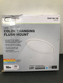 Commercial electric 564501111 16 in. Low Profile LED Flush Mount Round Closet Light Fixture 1700 Lumens 3000K 4000K 5000K Dimmable Hallway Stairwell