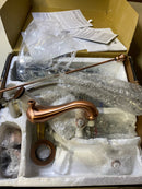 Kingston Brass KS395PXAC Restoration 1.2 GPM Mini-Widespread Bathroom Faucet with Pop-Up Drain Assembly - Antique Copper