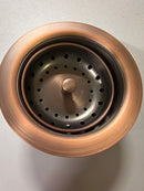 Sinkology TB35-01 SinkSense 3.5 in. Brass Basket Strainer Drain with Post Style Basket in Antique Copper