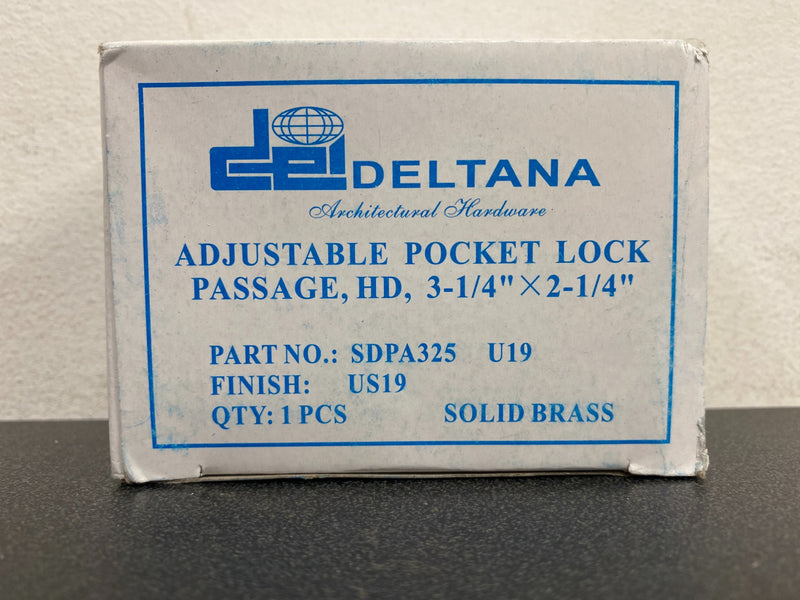 Deltana SDPA325U19 3-1/4 Inch Tall Adjustable Pocket Door Lock for Passage - Flat Black