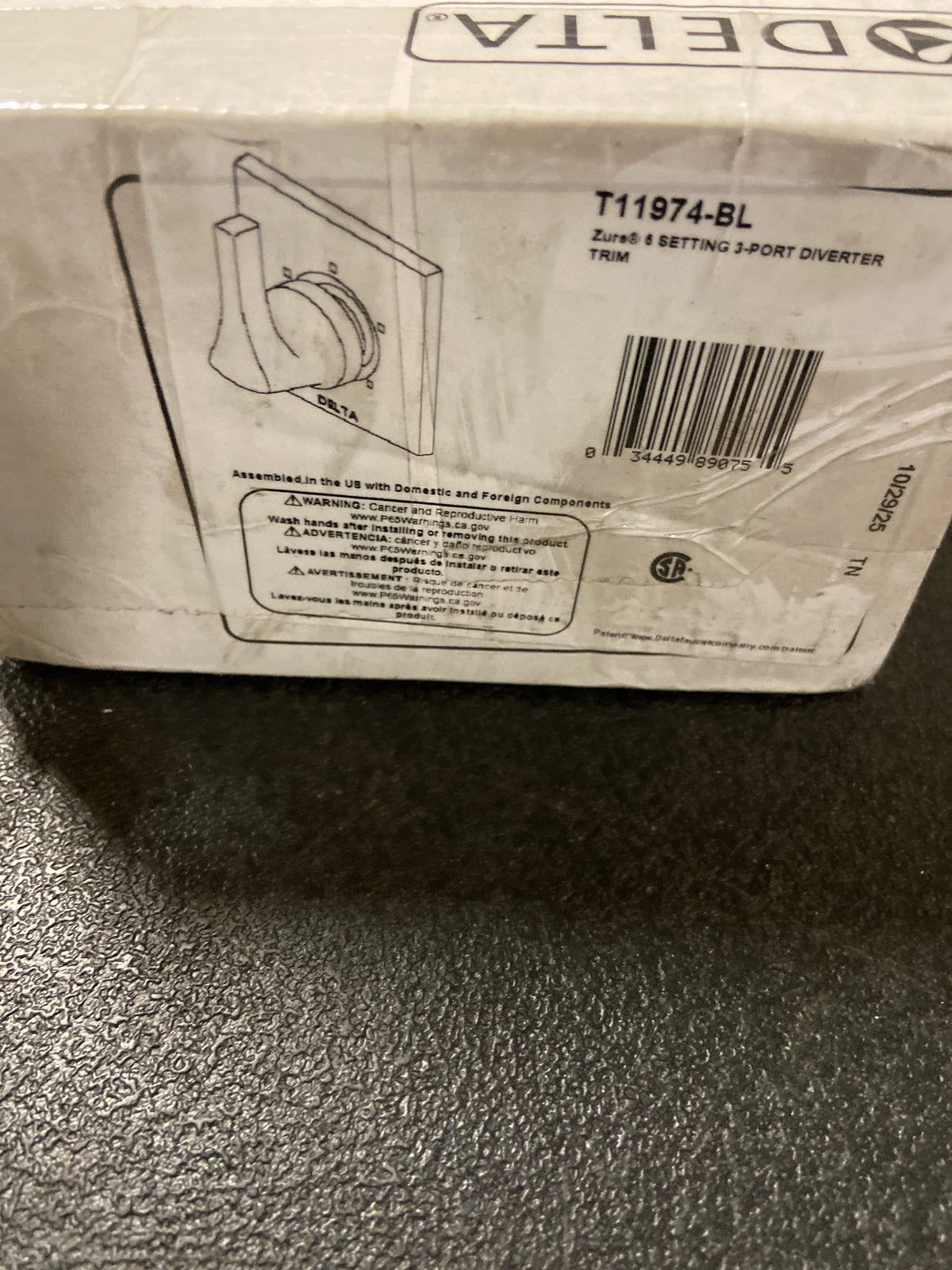 Delta T11974-BL Zura Six Function Diverter Valve Trim Less Rough-In Valve - Three Independent Positions, Three Shared Positions - Matte Black