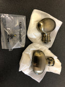 Baldwin Pair of Egg Knobs without Rosette from the Estate Collection - Satin Brass and Black