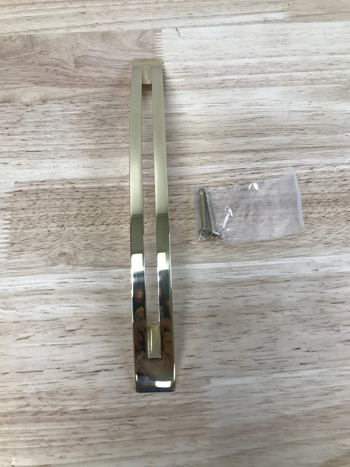 Alno A422-8-PB/NL Modern Slit Top 8" Center to Center Arch Bow Cabinet Handle / Drawer Pull - Unlacquered Brass