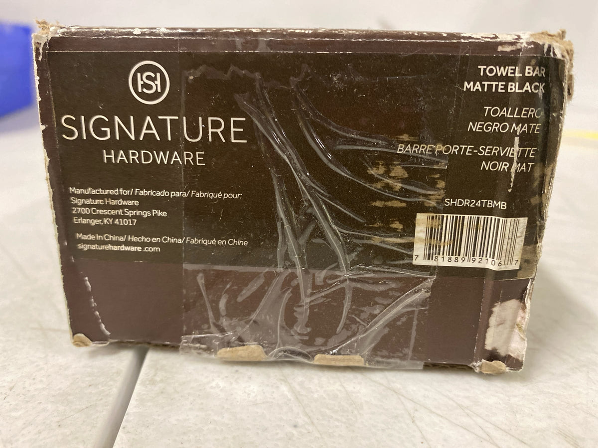 Signature Hardware SHDR24TBMB Drea 24" Towel Bar - Matte Black