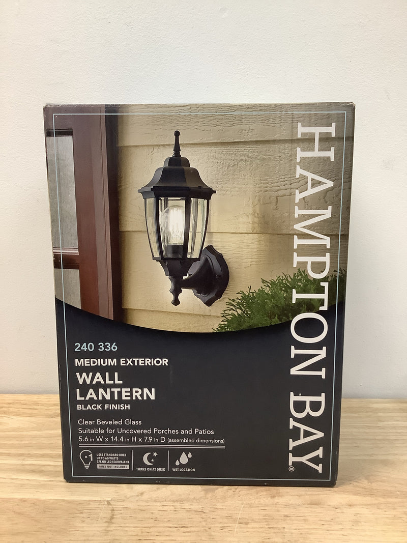 Hampton bay G14796-BK 14.37 in. Black Dusk to Dawn Decorative Outdoor Wall Lantern Sconce Light