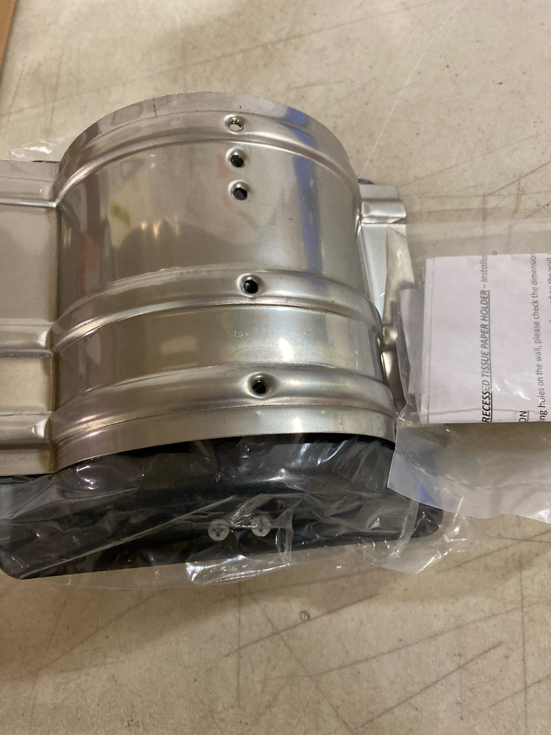 Arista Bath Products Recessed Toilet Paper Holder with Mounting Plate in Matte Black