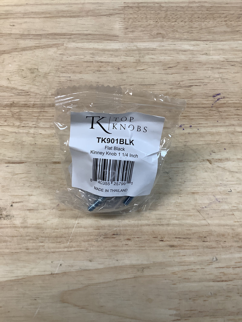 Top Knobs TK901BLK Kinney 1-1/4 Inch Mushroom Cabinet Knob from the Lynwood Collection - Flat Black