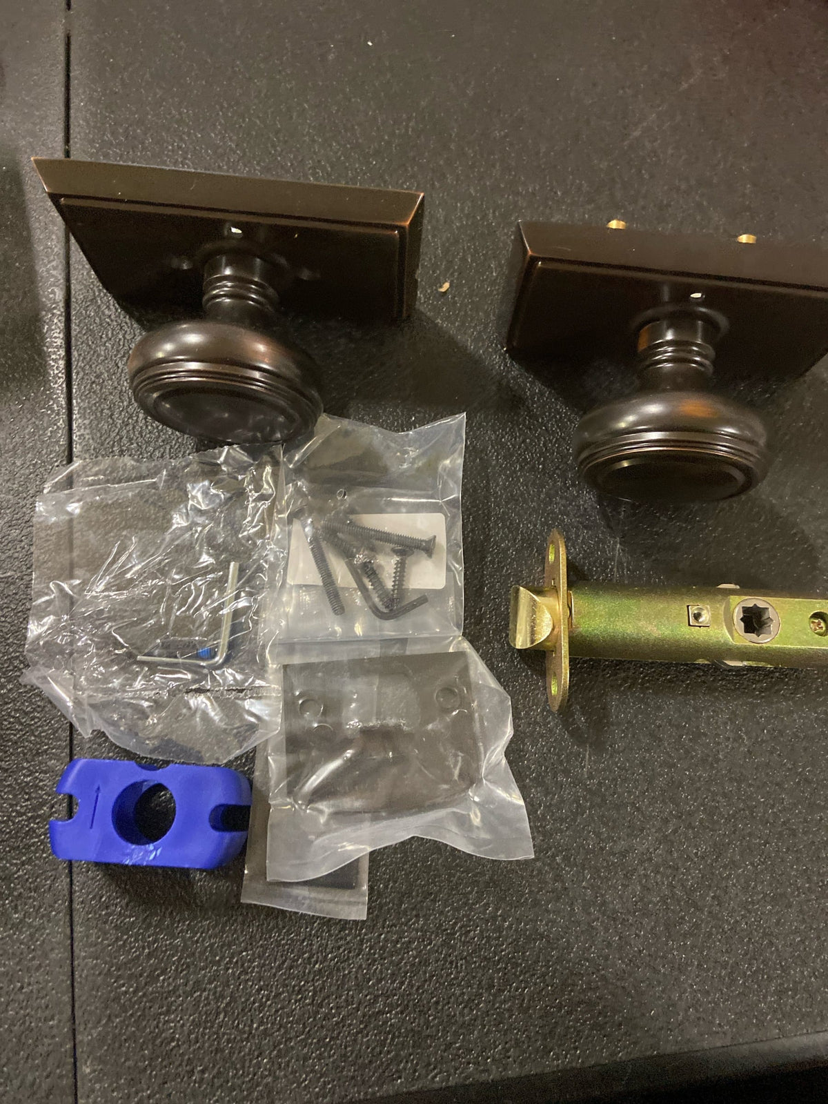 Emtek 8221NWUS10B Norwich Privacy Door Knob Set with Rectangular Rose from the Brass Classic Collection - Oil Rubbed Bronze