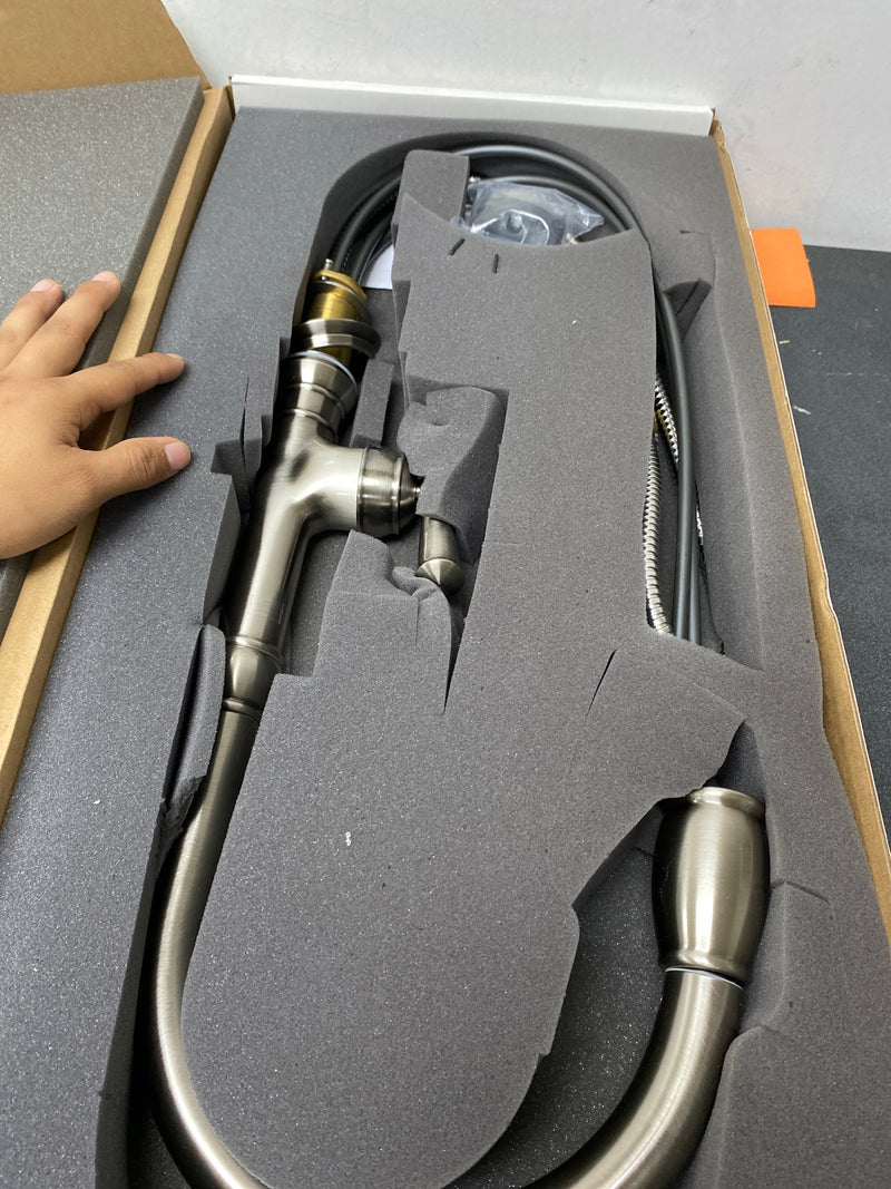 Newport Brass 2470-5103/15A Jacobean 1.80 GPM Single Hole Pull Down Kitchen Faucet - Antique Nickel