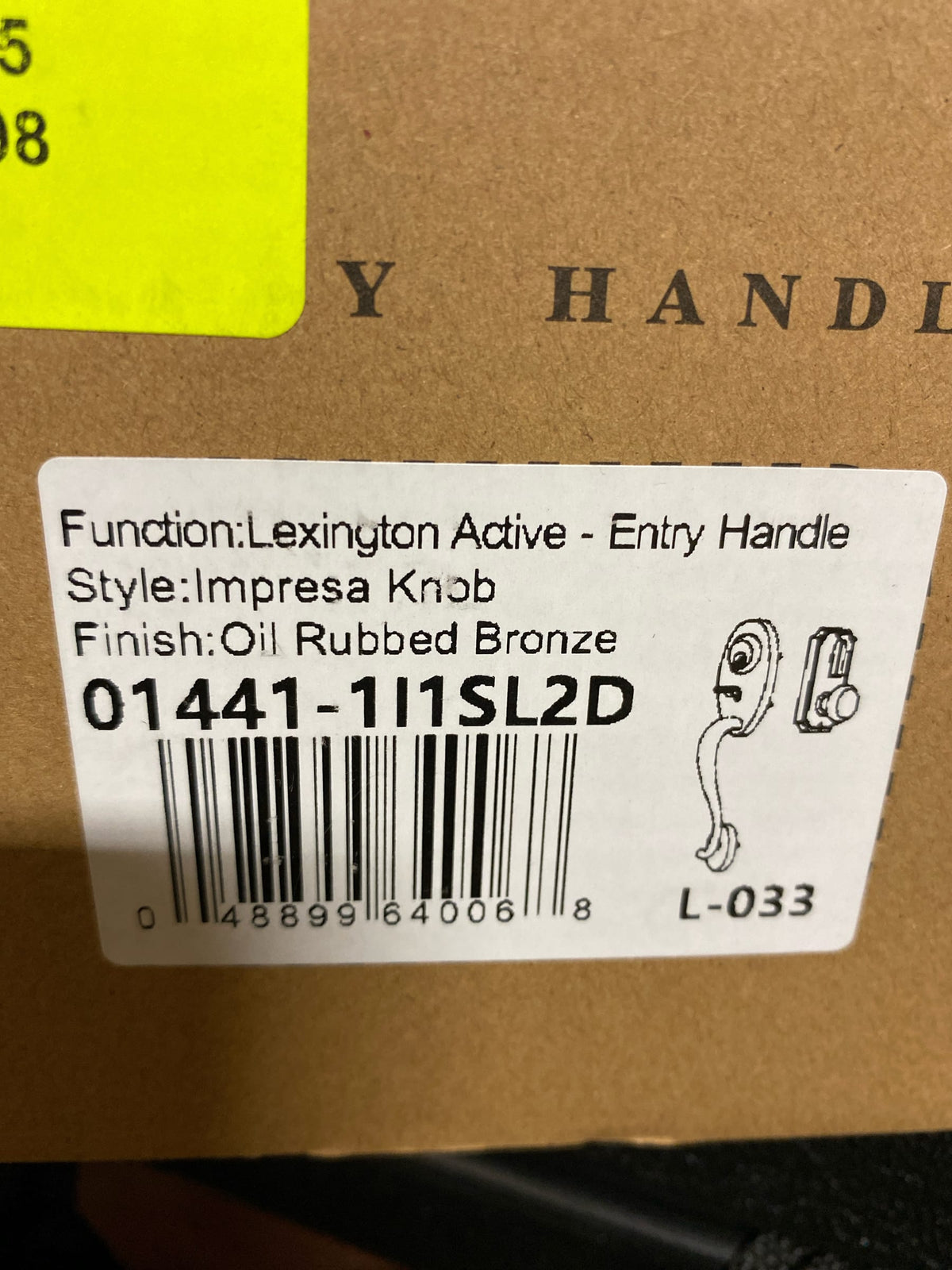 Weslock Lexington 1400 Series Handleset with Impresa Knob - Deadbolt Keyed One Side