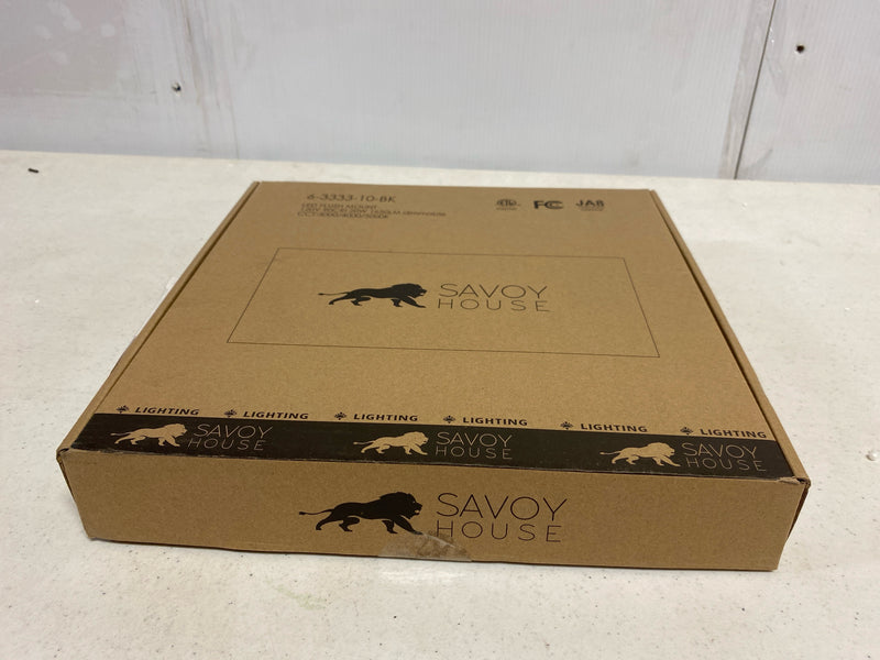 Savoy House 6-3333-10-BK Lighting Assets T24 Compliant Outdoor Low Profile Flush Mount, Integrated LED 1-Light 20 Watt, 1" H x 10" W, Black