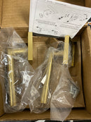 Emtek 5050STUUS4RH Stuttgart Right Handed Non-Turning Two-Sided Dummy Door Lever Set with Square Rose from the Brass Modern Collection - Satin Brass