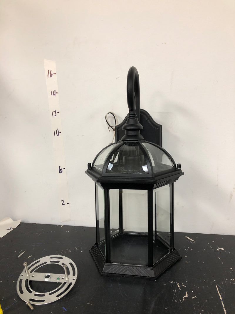 Kichler 9735BK Barrie 16" Outdoor Wall Light with Beveled Glass Panels - Black