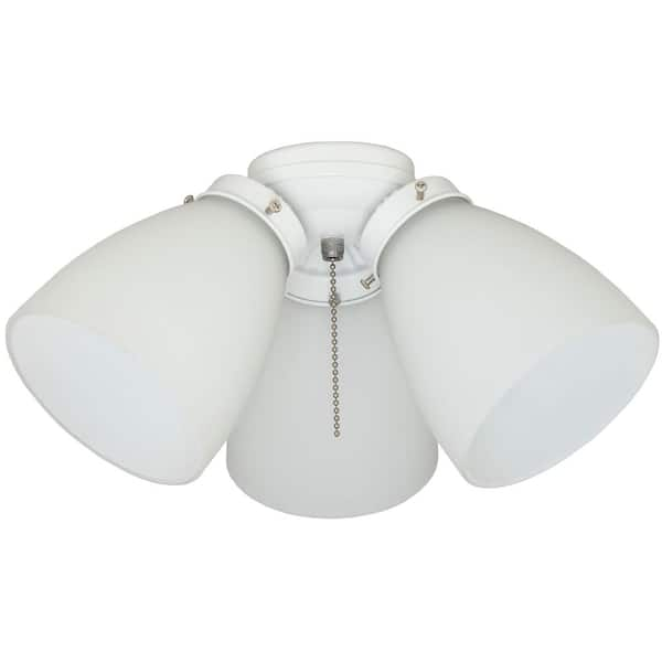 Hampton bay 91383 3-Light White Ceiling Fan Shades LED Light Kit