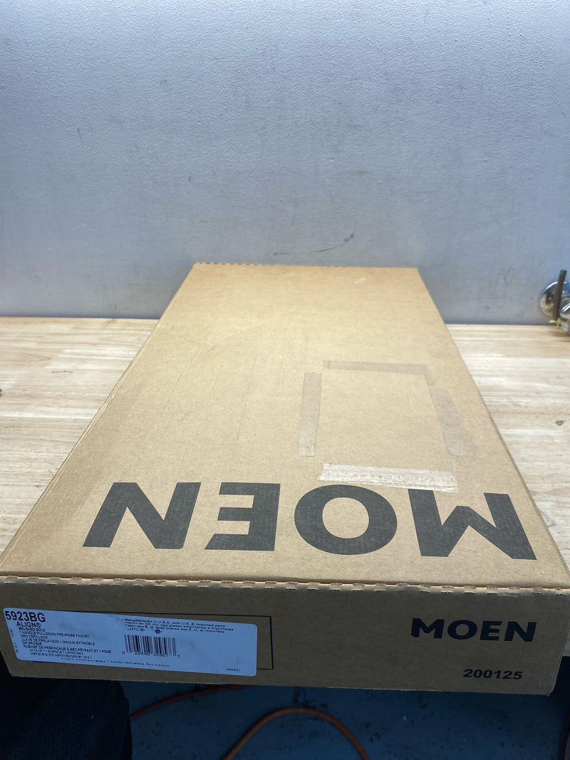 Moen 5923BG Align Brushed Gold 21.75 in. H Spring Pull Down Sprayer Kitchen Faucet with 360 Degree Spout Swivel and Power Boost