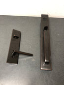 Emtek 4819HLOUS10BLH Lausanne Left Handed Full Plate Single Cylinder Keyed Entry Handleset with Helios Interior Lever - Oil Rubbed Bronze