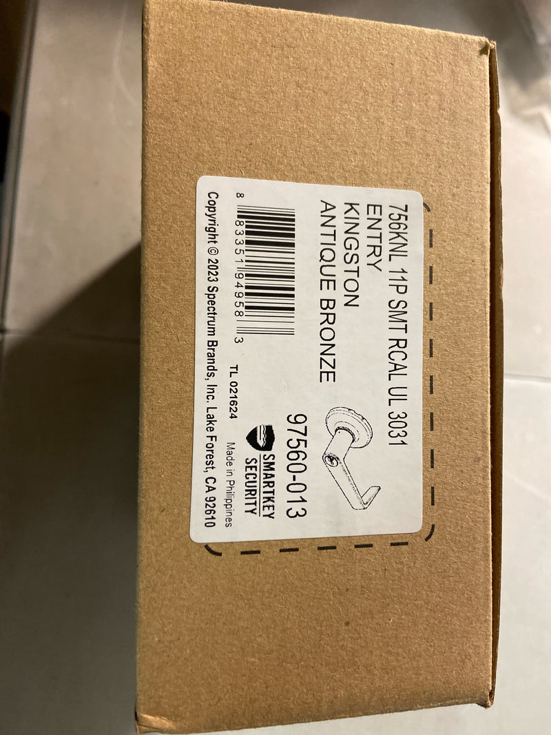 Kwikset 756KNL-11PS Kingston Grade 2 Keyed Entry Door Lever Set with SmartKey - Venetian Bronze