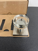 Emtek 505MDCUS15 Modern Disc Reversible Non-Turning Two-Sided Dummy Door Knob Set from the Crystal Collection - Satin Nickel