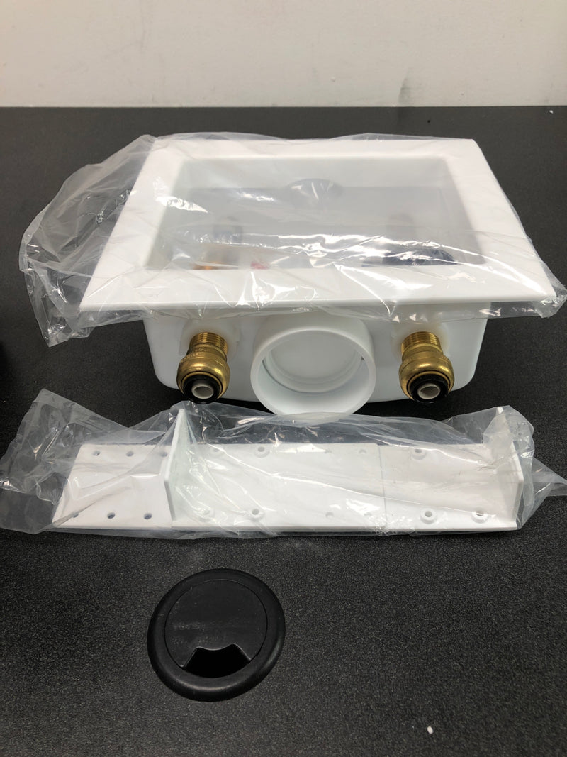 Tectite FSBBOXWMWH 1/2 in. Brass Push-to-Connect x 3/4 in. Male Hose Thread Washing Machine Outlet Box with Water Hammer Arrestors