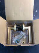 Kwikset 730HFLRDT-4 Halifax Privacy Door Lever Set with Round Rose - Satin Brass