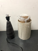 Lite Source LS-2998/2PK Quatro II 1 Light Table Lamp with Linen Fabric Shade (Pack of 2) - Brushed Dark Bronze