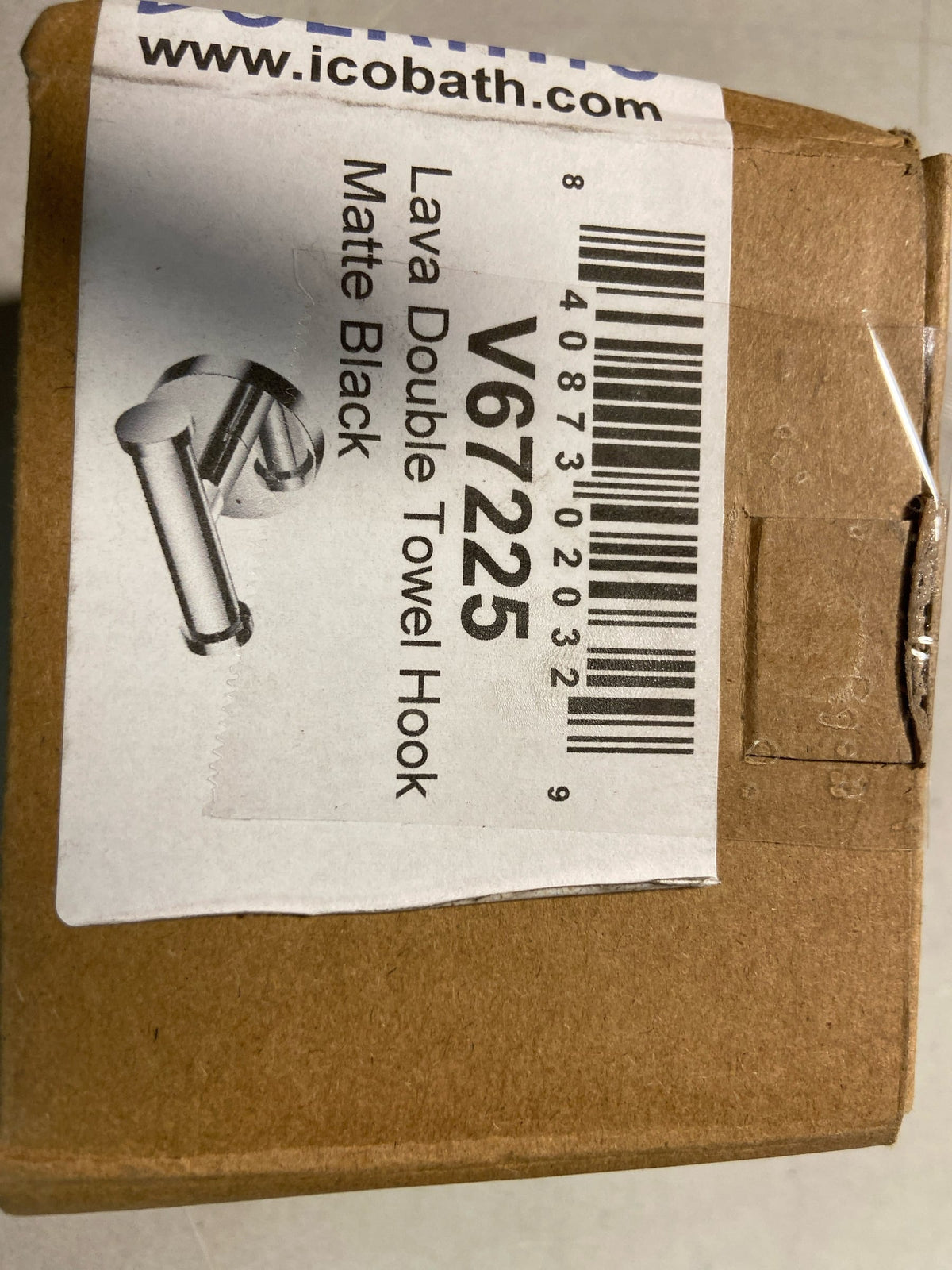 ICO Bath V67225 Lava Double Robe Hook - Matte Black